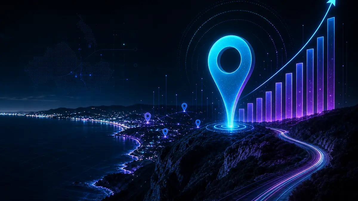 Abstract visualization of local SEO signals for Umhlanga